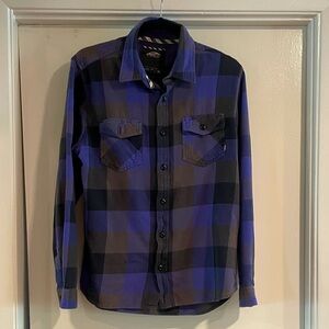 Vintage Y2K Van’s Purple/Black Long Sleeve Button Up Sz Med